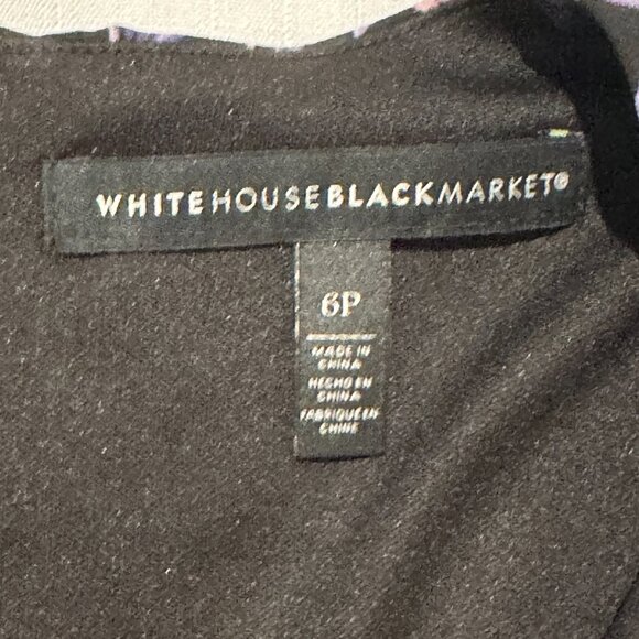 White House Black Market Purple/Iris Floral Long Sleeve Dress - Size 6P - Petite - Picture 4 of 6